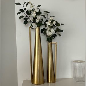 Wayfair- Handmade set of two vases in antique gold.